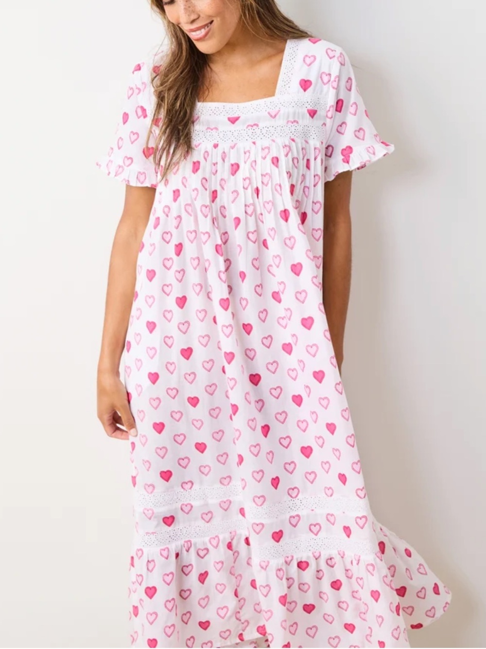 Nashville Nights Nightgown in Candy Hearts. New! Small. Printfresh